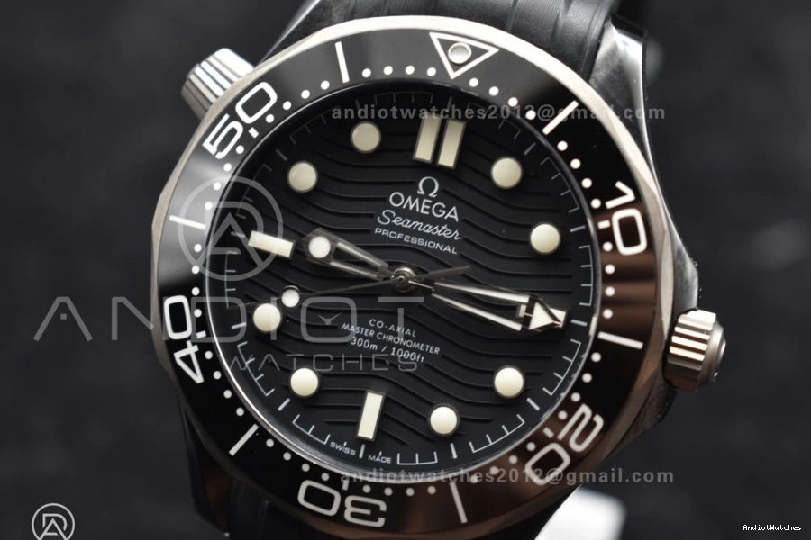 Rubber on Diver Black 1081 VSF Edition Dial Black 300M PVD Seamaster Best Strap A GoAnywhere 0915